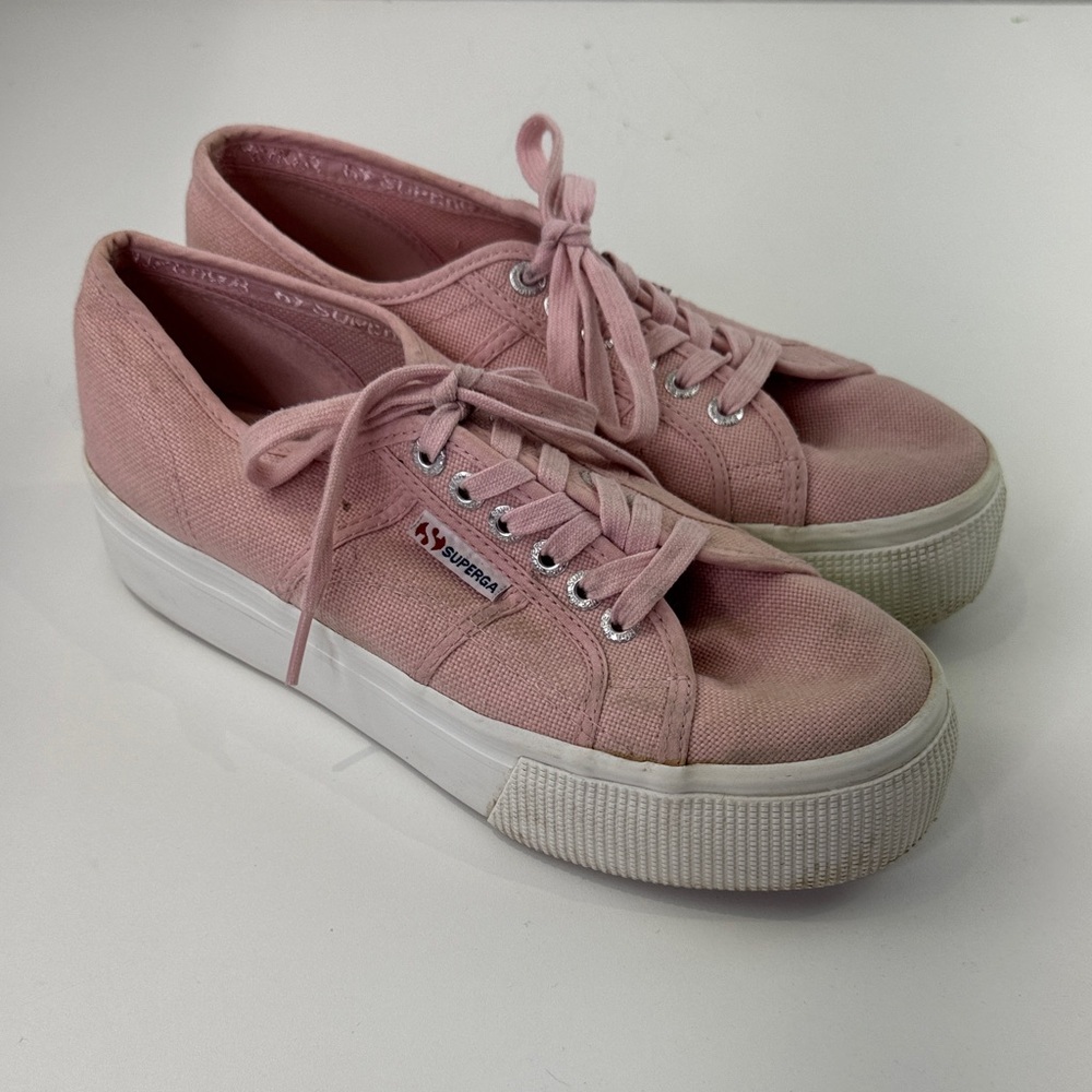 Superga Women's Light Pink Platform Sneakers